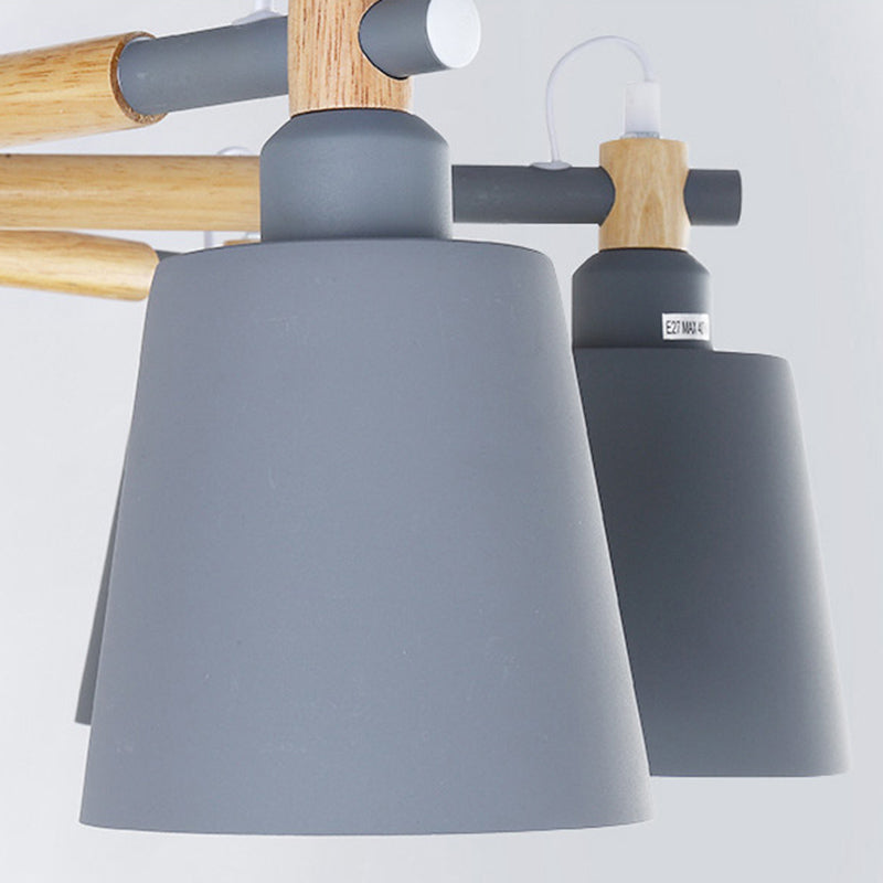 Contemporary Cone Chandelier Pendant Light Metallic Hanging Light Fixtures for Bedroom