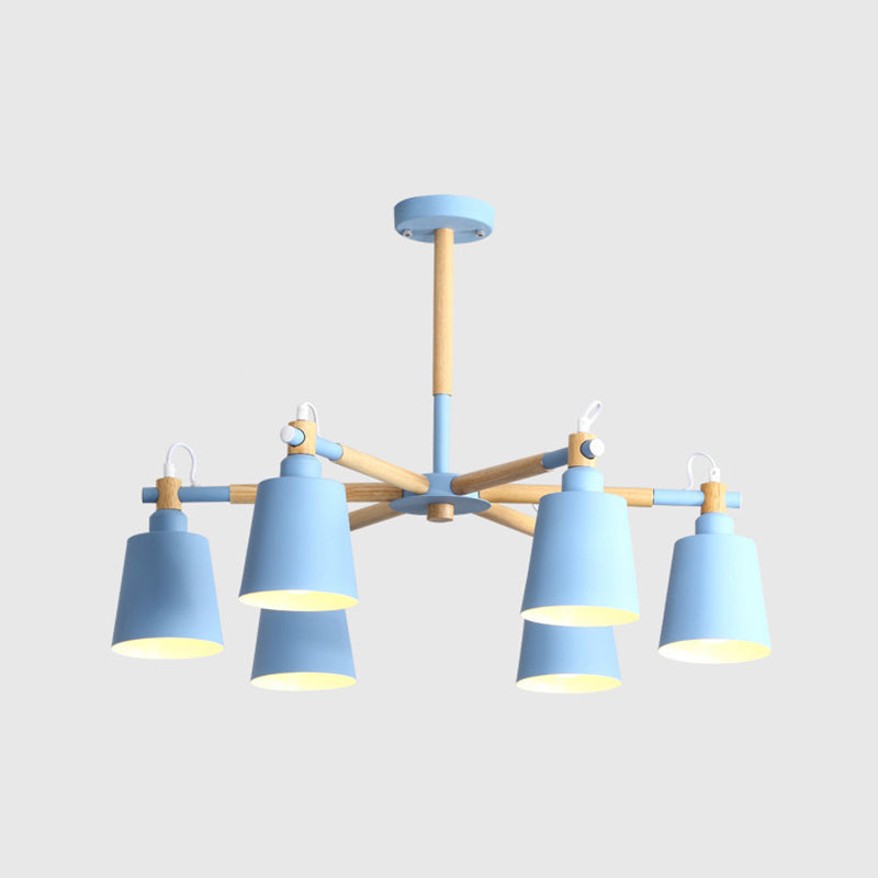 Contemporary Cone Chandelier Pendant Light Metallic Hanging Light Fixtures for Bedroom