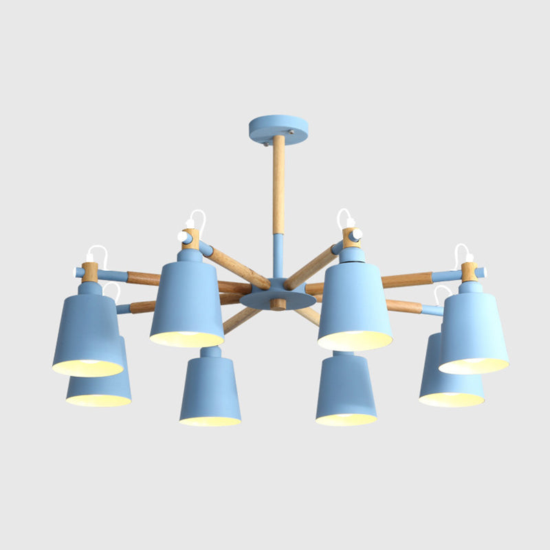 Contemporary Cone Chandelier Pendant Light Metallic Hanging Light Fixtures for Bedroom