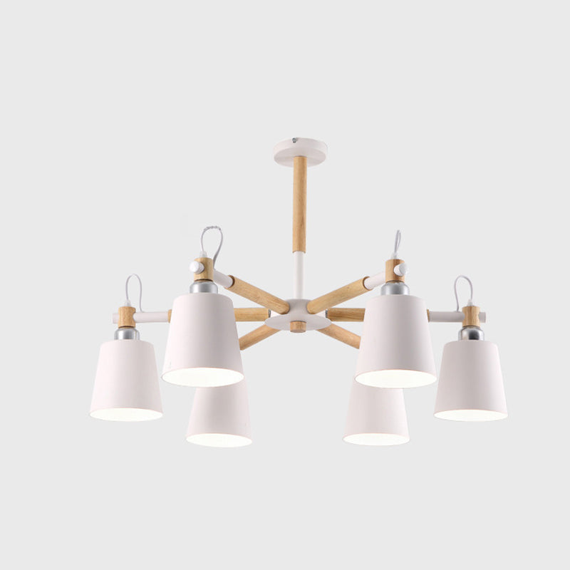 Contemporary Cone Chandelier Pendant Light Metallic Hanging Light Fixtures for Bedroom