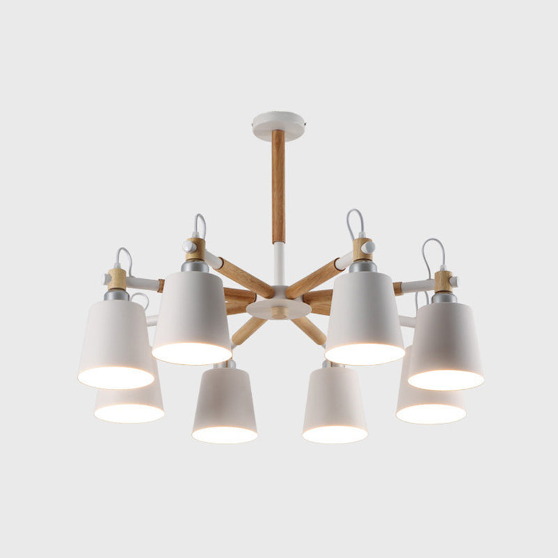 Contemporary Cone Chandelier Pendant Light Metallic Hanging Light Fixtures for Bedroom