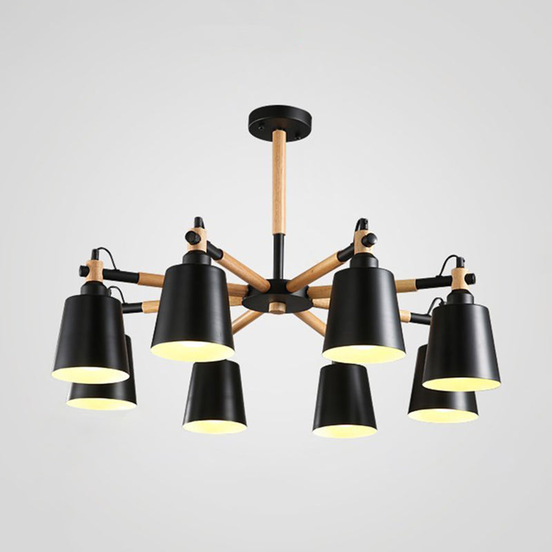 Contemporary Cone Chandelier Pendant Light Metallic Hanging Light Fixtures for Bedroom