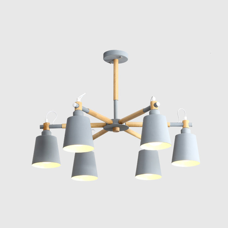 Contemporary Cone Chandelier Pendant Light Metallic Hanging Light Fixtures for Bedroom