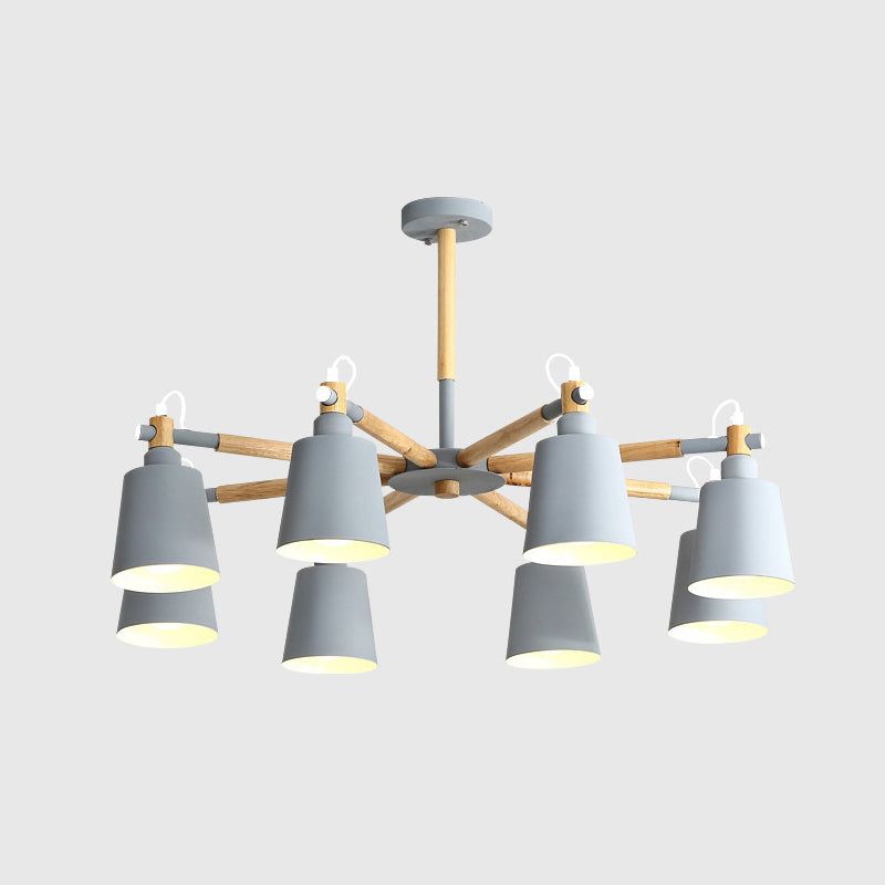 Contemporary Cone Chandelier Pendant Light Metallic Hanging Light Fixtures for Bedroom