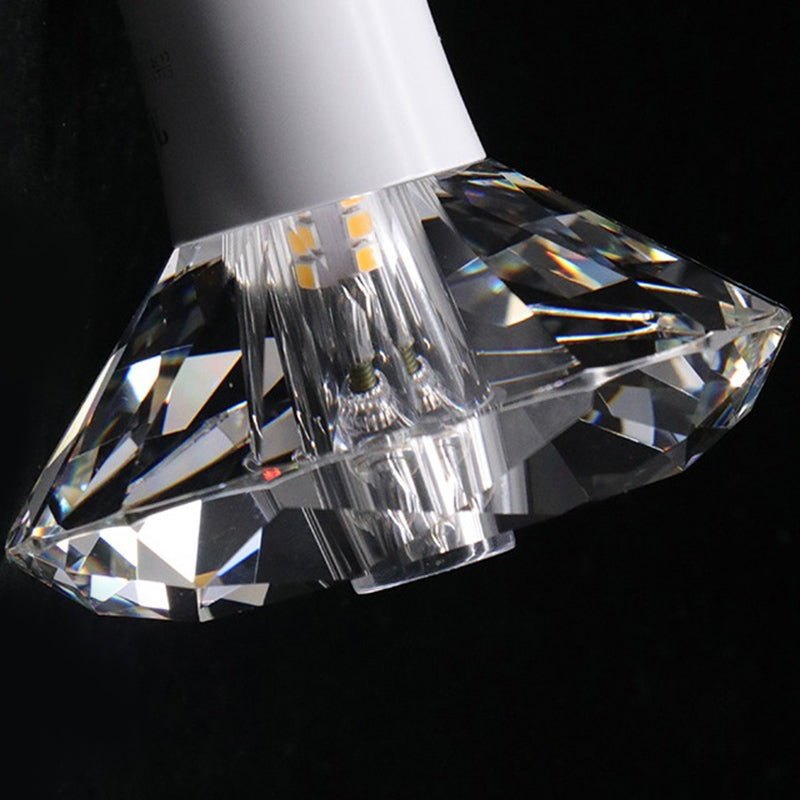Moderne, schlichte Kristall-Deckenleuchte, rautenförmige Mini-Unterputzleuchte mit Metallbaldachin für Flur, Gang