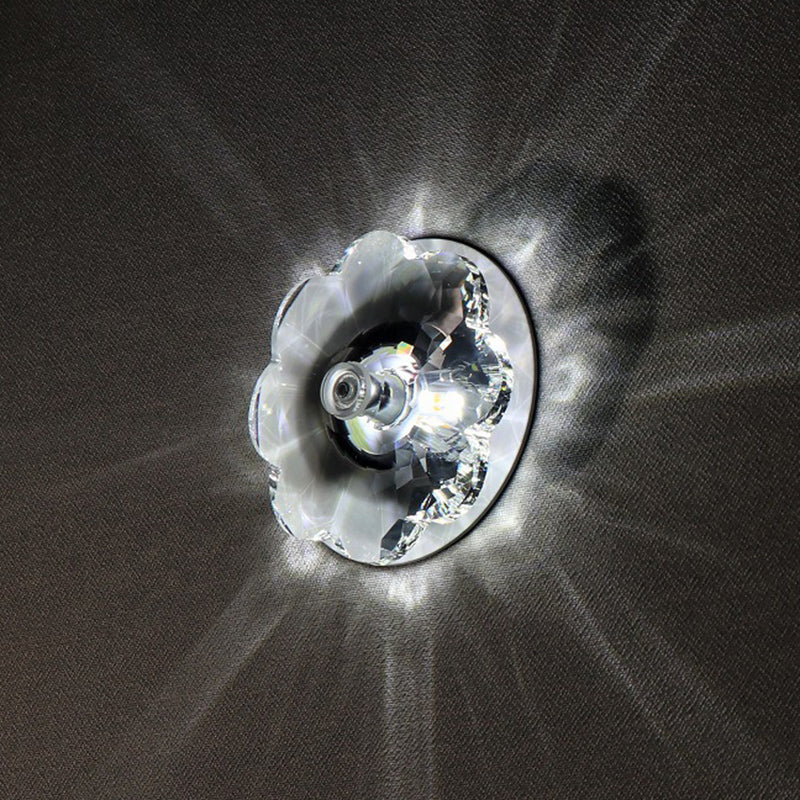 3.9 Zoll breite Mini Kristall Deckenleuchte Moderne Einfachheitsblume geformte Beleuchtungs-Befestigung für Schlafzimmer mit Metallüberdachung