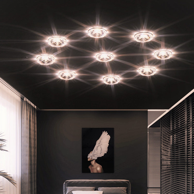 3.9 Zoll breite Mini Kristall Deckenleuchte Moderne Einfachheitsblume geformte Beleuchtungs-Befestigung für Schlafzimmer mit Metallüberdachung