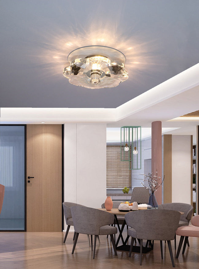 3.9 Zoll breite Mini Kristall Deckenleuchte Moderne Einfachheitsblume geformte Beleuchtungs-Befestigung für Schlafzimmer mit Metallüberdachung