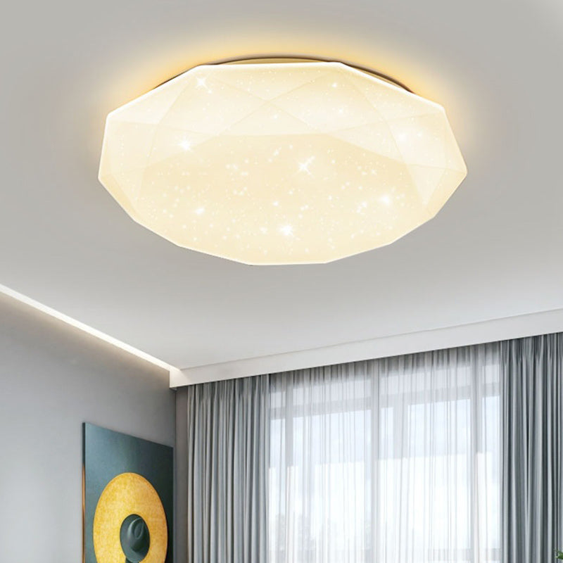 Starry Sky Design Ceiling LED Lighting Fixture White Acrylic Shade Semi Flush Mount Lamp for Living Room