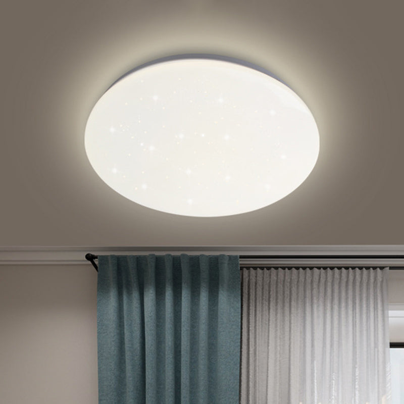 Starry Sky Design Ceiling LED Lighting Fixture White Acrylic Shade Semi Flush Mount Lamp for Living Room