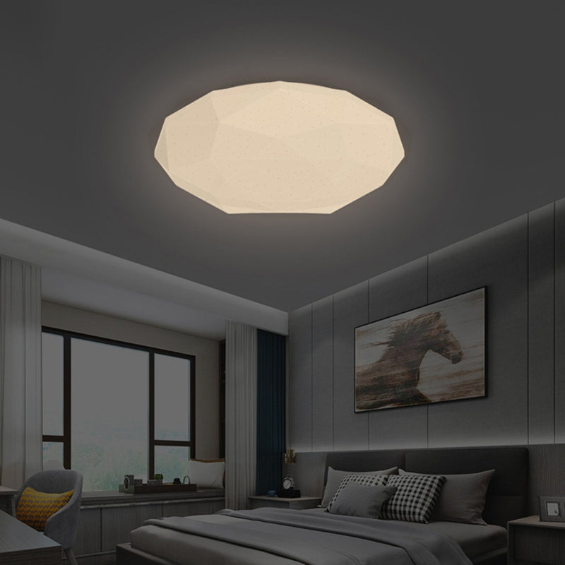 Starry Sky Design Ceiling LED Lighting Fixture White Acrylic Shade Semi Flush Mount Lamp for Living Room