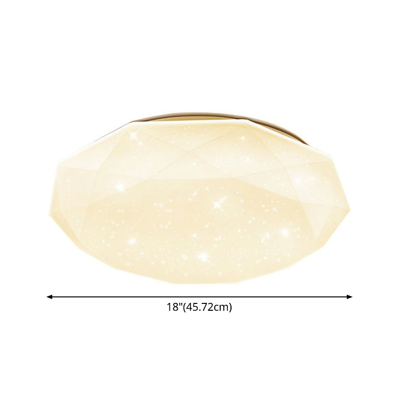 Starry Sky Design Ceiling LED Lighting Fixture White Acrylic Shade Semi Flush Mount Lamp for Living Room