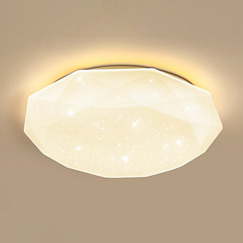 Starry Sky Design Ceiling LED Lighting Fixture White Acrylic Shade Semi Flush Mount Lamp for Living Room