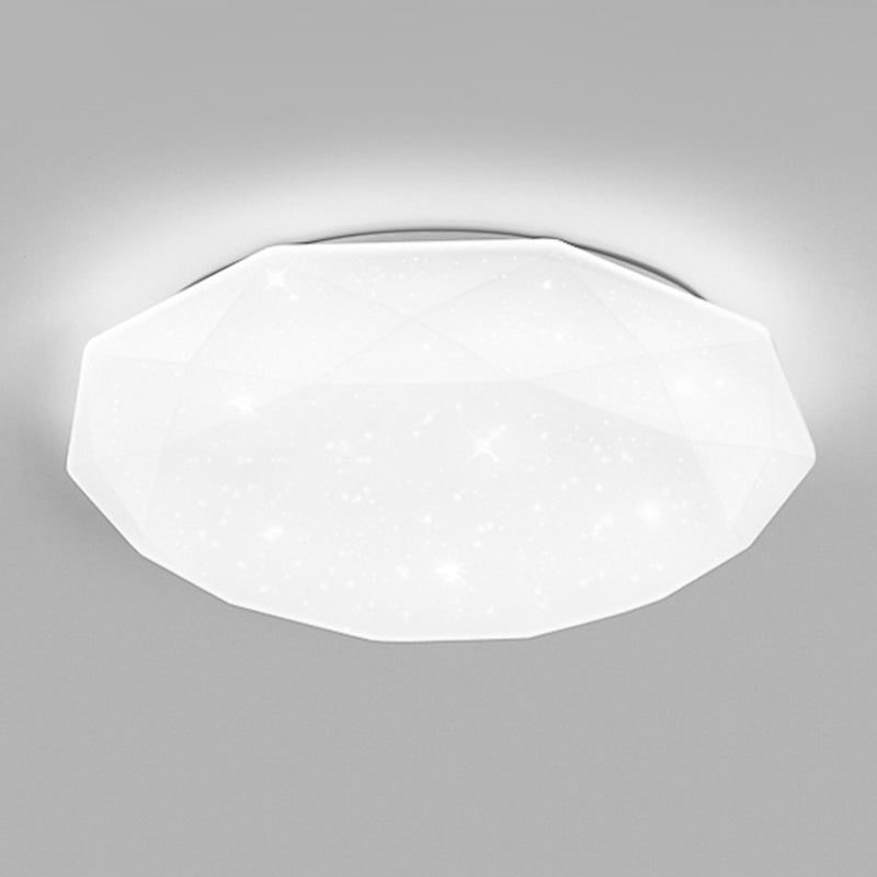 Starry Sky Design Ceiling LED Lighting Fixture White Acrylic Shade Semi Flush Mount Lamp for Living Room