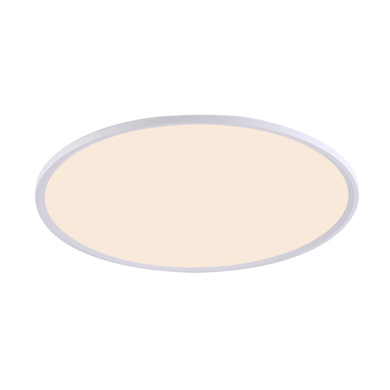 Lámpara de techo LED ultrafina redonda blanca, lámpara de montaje empotrado de aleación de aluminio minimalista contemporánea