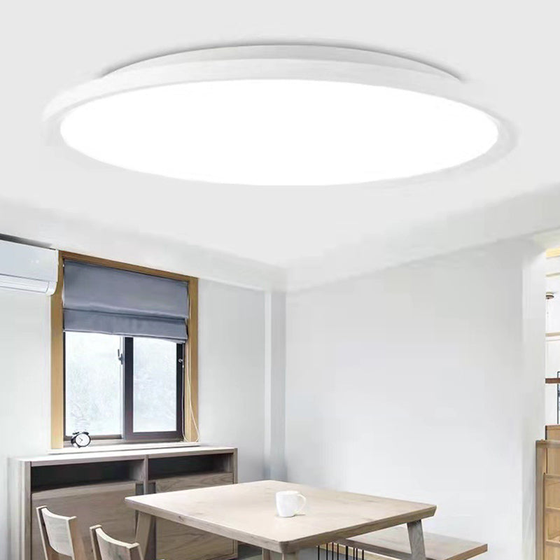 Witte ronde ultradunne LED-plafondlamp, eigentijdse minimalistische aluminium inbouwlamp