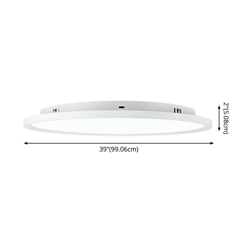 Lámpara de techo LED ultrafina redonda blanca, lámpara de montaje empotrado de aleación de aluminio minimalista contemporánea