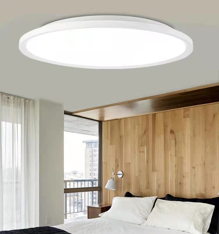 Lámpara de techo LED ultrafina redonda blanca, lámpara de montaje empotrado de aleación de aluminio minimalista contemporánea