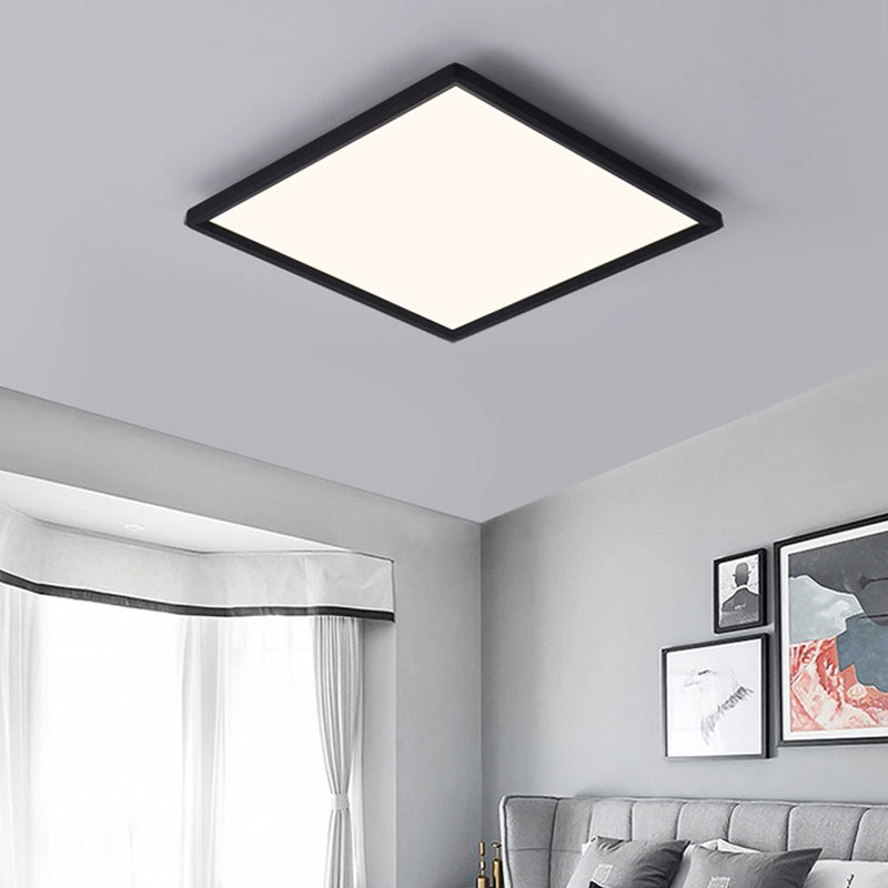 Zwarte rand vierkant LED plafond licht modernisme woonkamer flush licht met witte acryl schaduw