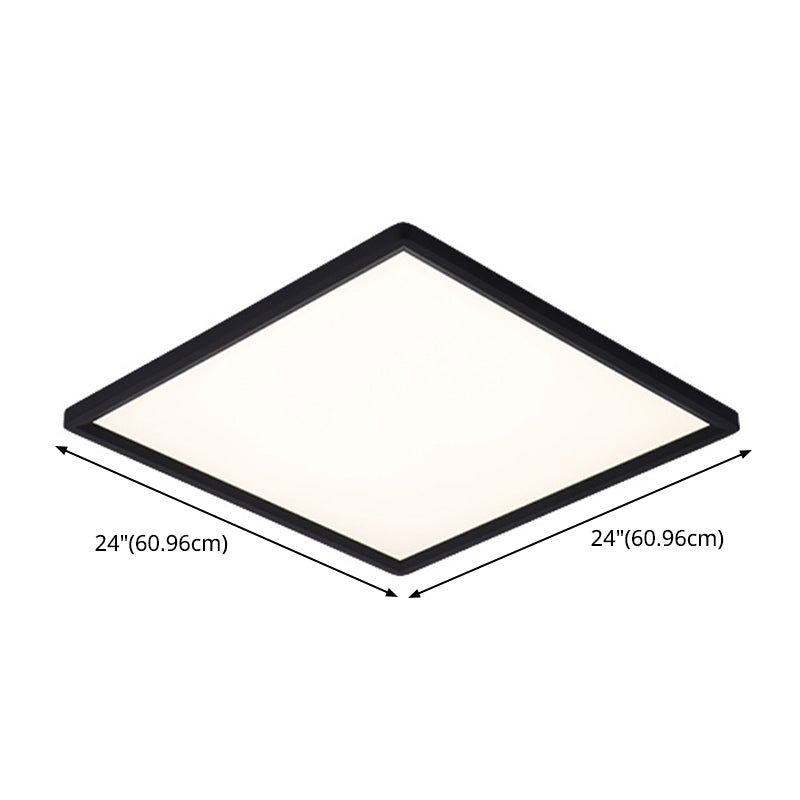 Zwarte rand vierkant LED plafond licht modernisme woonkamer flush licht met witte acryl schaduw