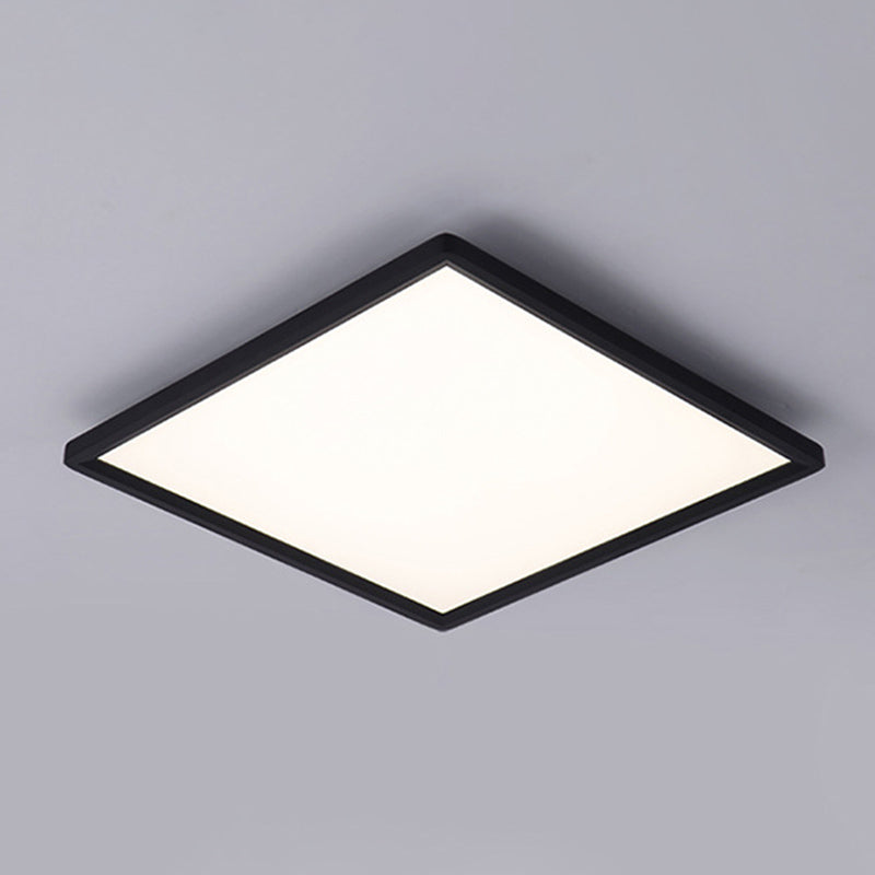 Zwarte rand vierkant LED plafond licht modernisme woonkamer flush licht met witte acryl schaduw