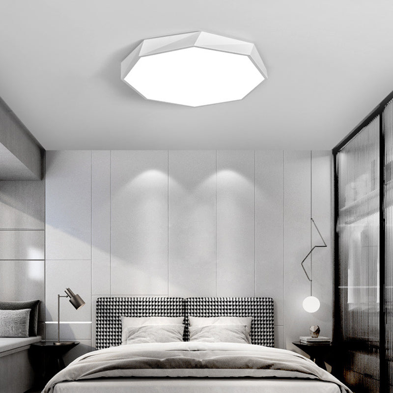 Lámpara de techo LED moderna y simple octogonal con marco metálico y lámpara de iluminación de dormitorio de oficina integrada