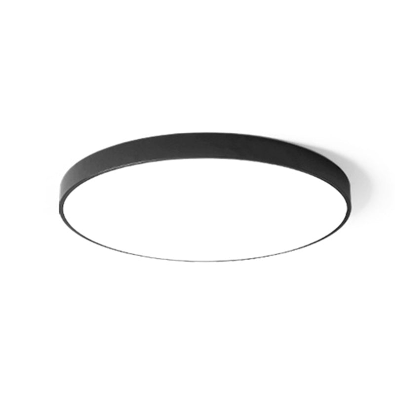 Simplicity Style Acrylic Lampshade LED Flush Mount Light Round Metal Border Ceiling Light for Hallway Balcony