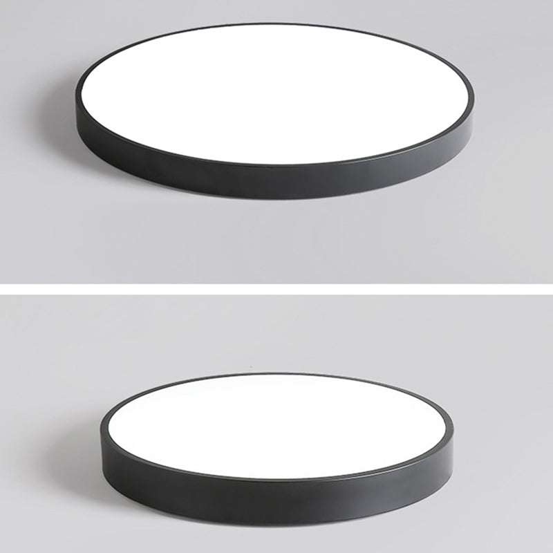 Simplicity Style Acrylic Lampshade LED Flush Mount Light Round Metal Border Ceiling Light for Hallway Balcony