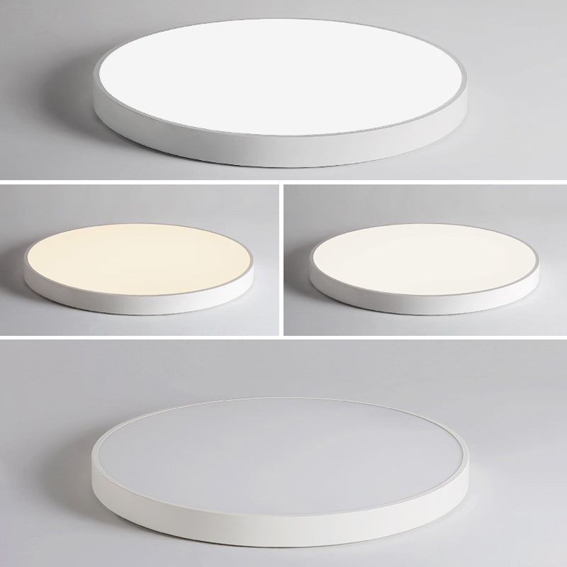 Simplicity Style Acrylic Lampshade LED Flush Mount Light Round Metal Border Ceiling Light for Hallway Balcony
