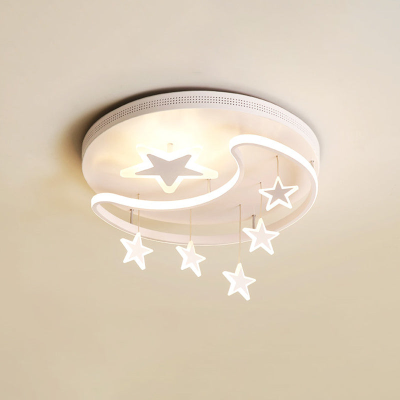 Estrella & Luna en forma de niños Cuarto de iluminación de la iluminación del techo LED de montaje de luz para el jardín de infantes