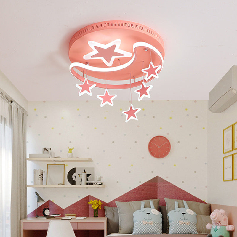 Estrella & Luna en forma de niños Cuarto de iluminación de la iluminación del techo LED de montaje de luz para el jardín de infantes