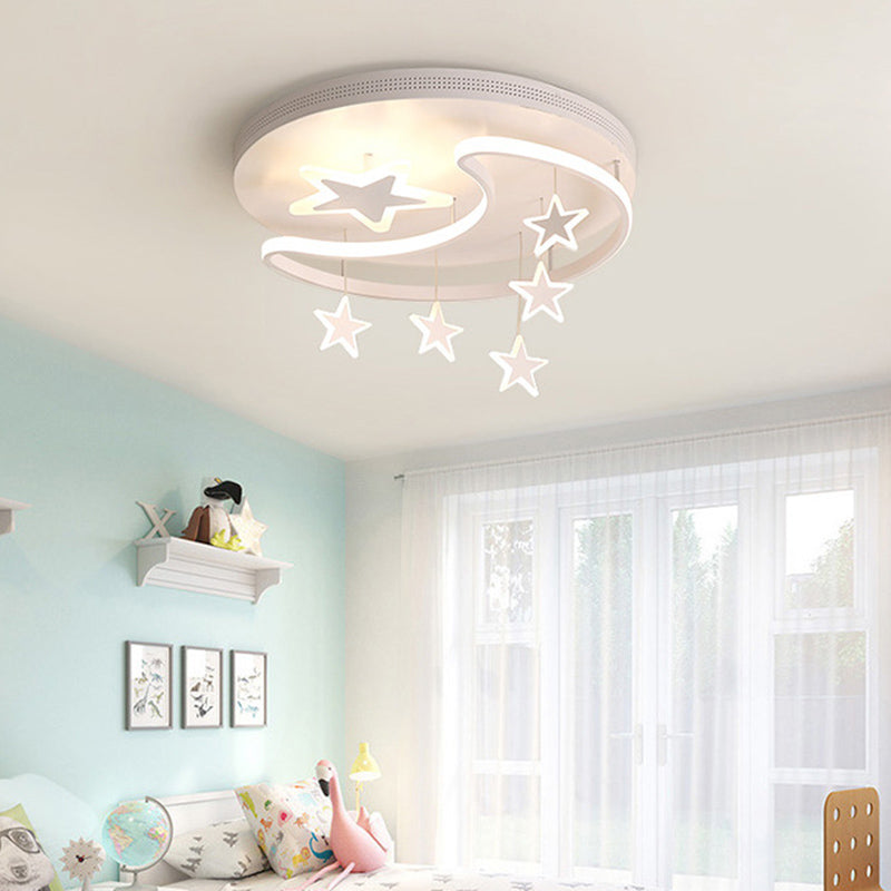 Estrella & Luna en forma de niños Cuarto de iluminación de la iluminación del techo LED de montaje de luz para el jardín de infantes