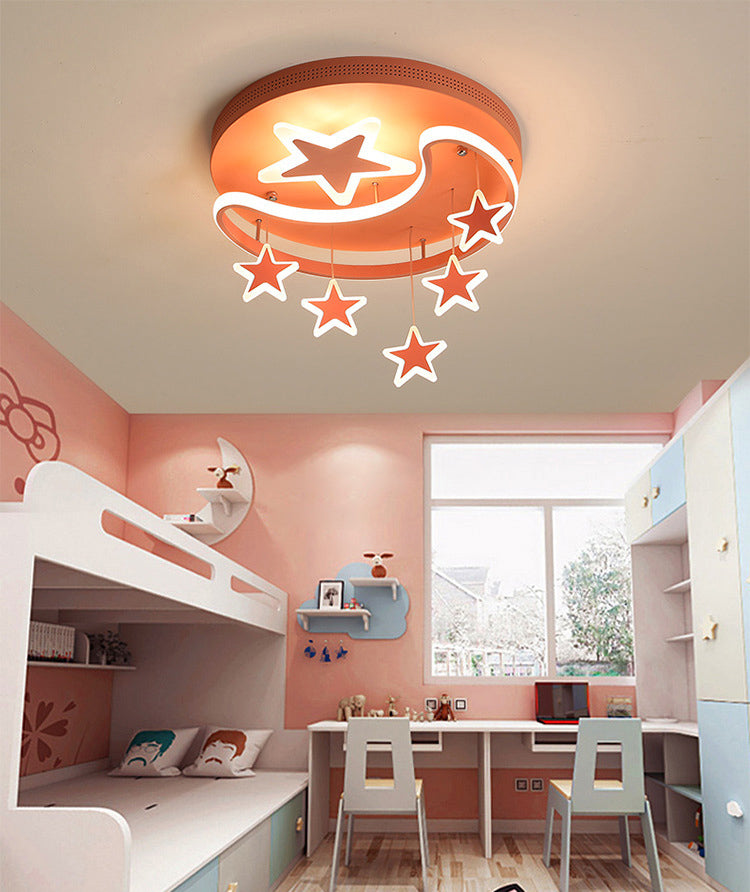 Estrella & Luna en forma de niños Cuarto de iluminación de la iluminación del techo LED de montaje de luz para el jardín de infantes