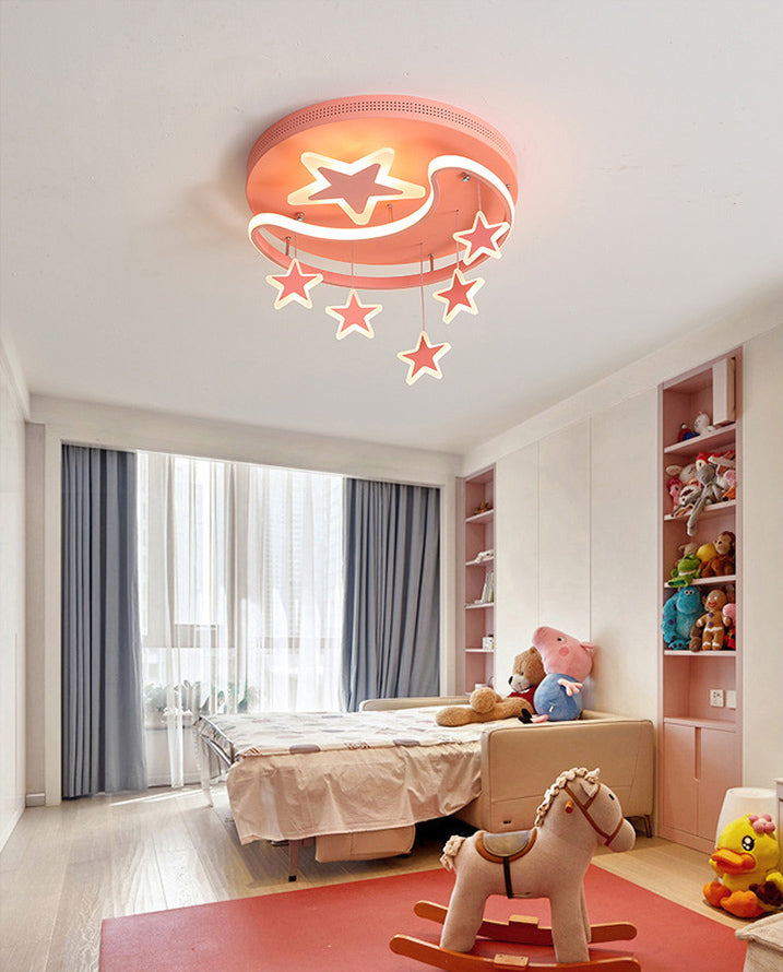 Estrella & Luna en forma de niños Cuarto de iluminación de la iluminación del techo LED de montaje de luz para el jardín de infantes