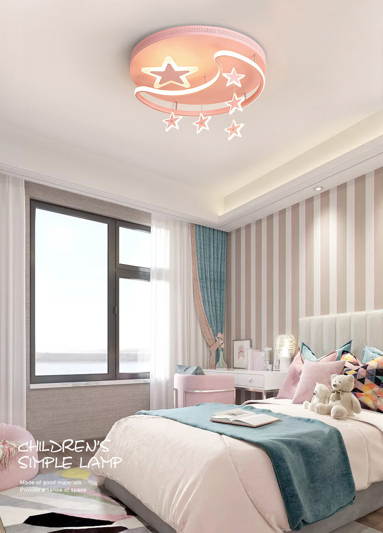 Estrella & Luna en forma de niños Cuarto de iluminación de la iluminación del techo LED de montaje de luz para el jardín de infantes