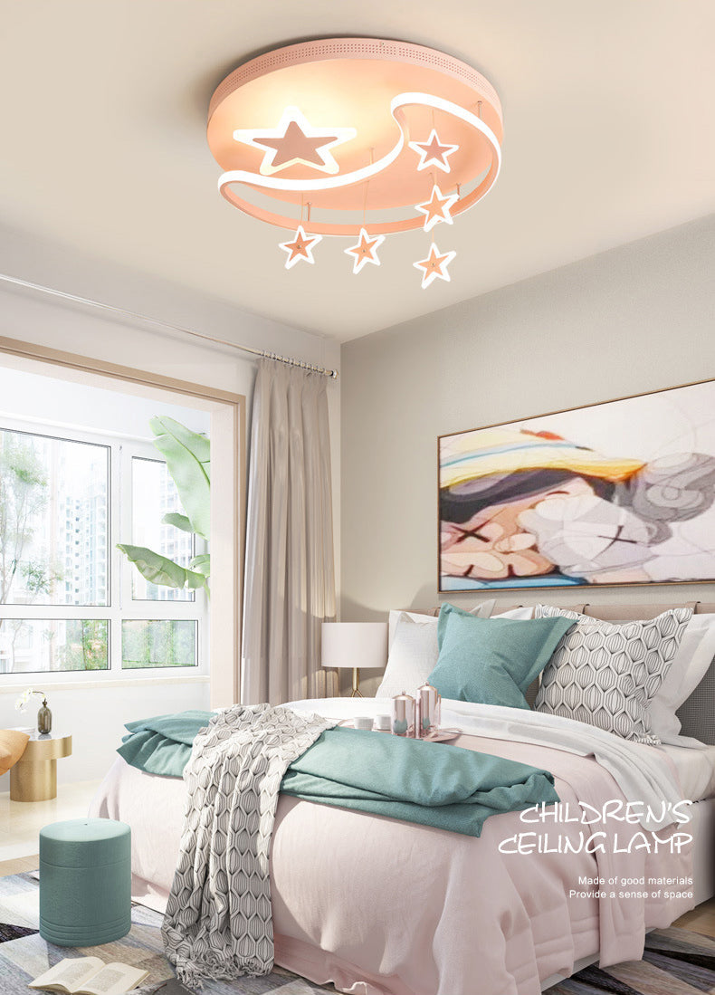 Estrella & Luna en forma de niños Cuarto de iluminación de la iluminación del techo LED de montaje de luz para el jardín de infantes