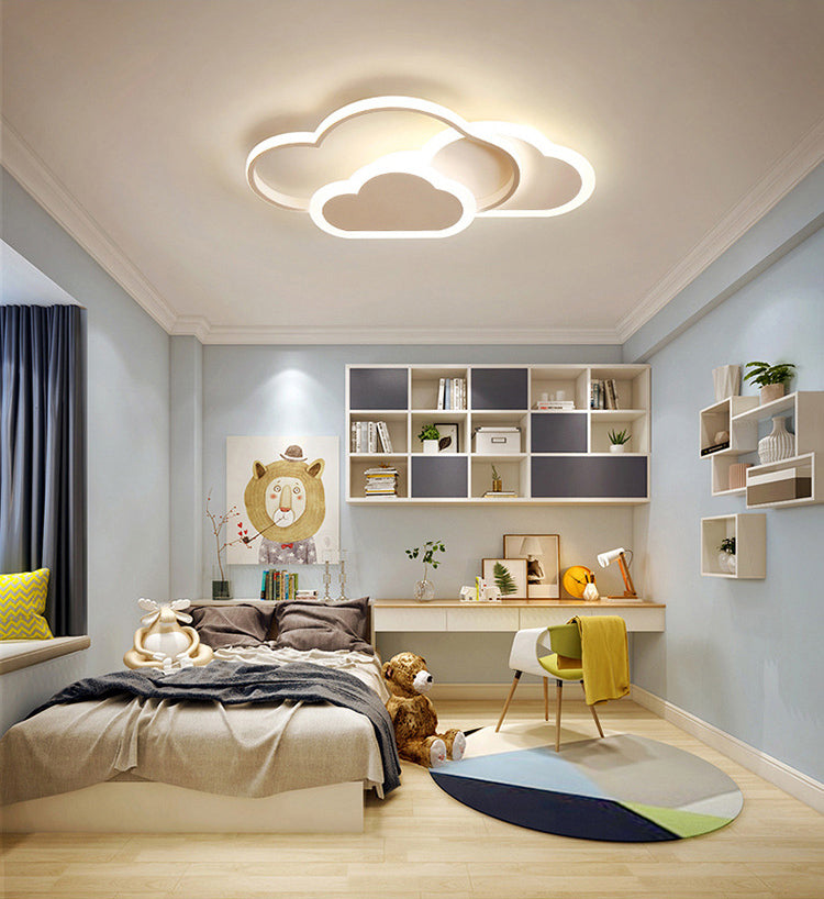 Creative Shaped LED Plafond Licht Kids Room Minimalist Line Design Flush Mount Verlichting Armatuur met Acryl Schaduw