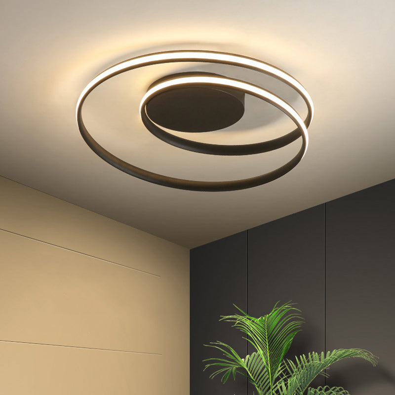 Aluminiumlegierung Nordische Kreise Deckenleuchte Minimalistische Leitung Design Wohnzimmer Flush-Berg-Beleuchtung