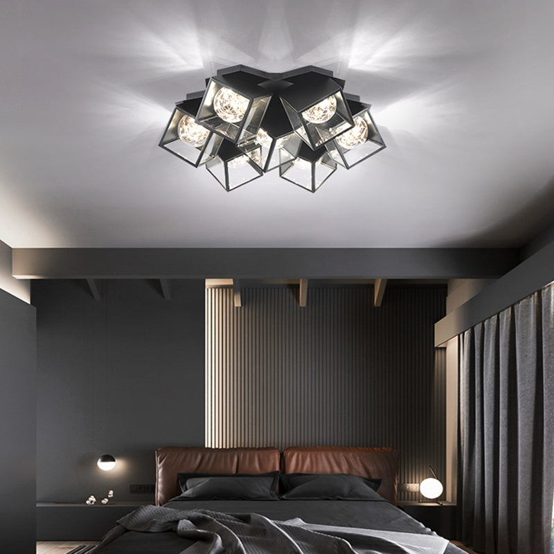 Metall + Acryl Quadrat Schatten Sternenhimmel Design Decke Licht Moderne Einfachheit Flush Montage Beleuchtung Halterung für Wohnzimmer