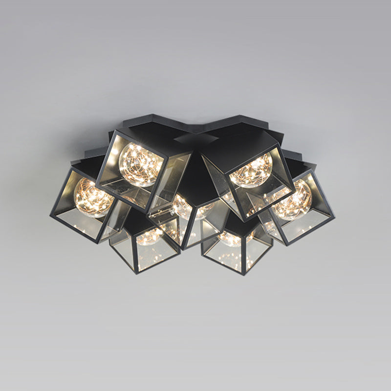 Metall + Acryl Quadrat Schatten Sternenhimmel Design Decke Licht Moderne Einfachheit Flush Montage Beleuchtung Halterung für Wohnzimmer
