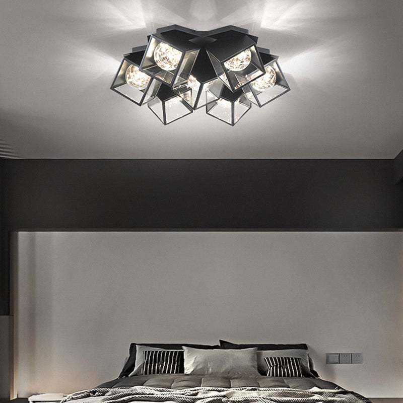 Metall + Acryl Quadrat Schatten Sternenhimmel Design Decke Licht Moderne Einfachheit Flush Montage Beleuchtung Halterung für Wohnzimmer