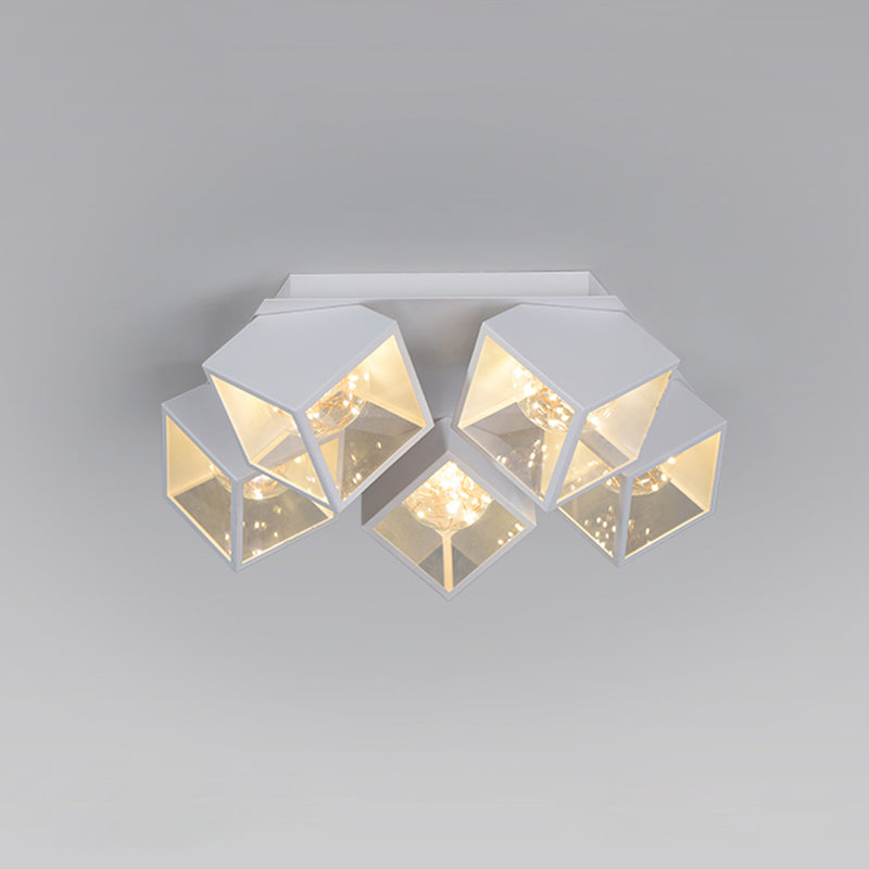 Metall + Acryl Quadrat Schatten Sternenhimmel Design Decke Licht Moderne Einfachheit Flush Montage Beleuchtung Halterung für Wohnzimmer