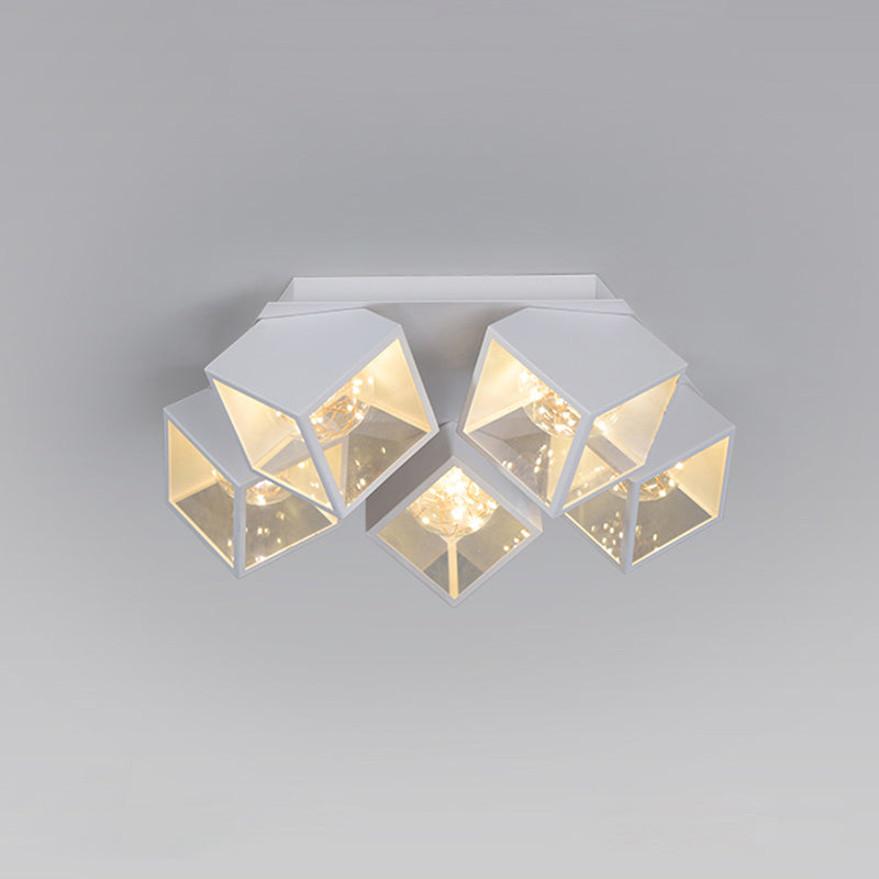 Metall + Acryl Quadrat Schatten Sternenhimmel Design Decke Licht Moderne Einfachheit Flush Montage Beleuchtung Halterung für Wohnzimmer