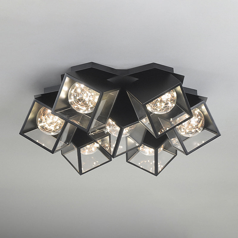 Metall + Acryl Quadrat Schatten Sternenhimmel Design Decke Licht Moderne Einfachheit Flush Montage Beleuchtung Halterung für Wohnzimmer
