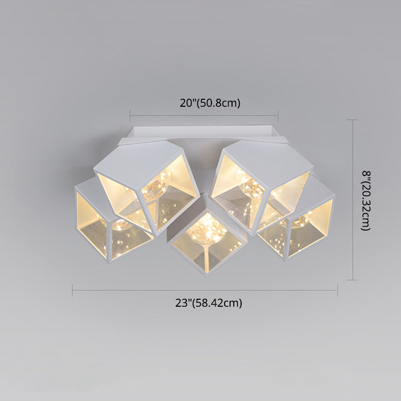 Metall + Acryl Quadrat Schatten Sternenhimmel Design Decke Licht Moderne Einfachheit Flush Montage Beleuchtung Halterung für Wohnzimmer