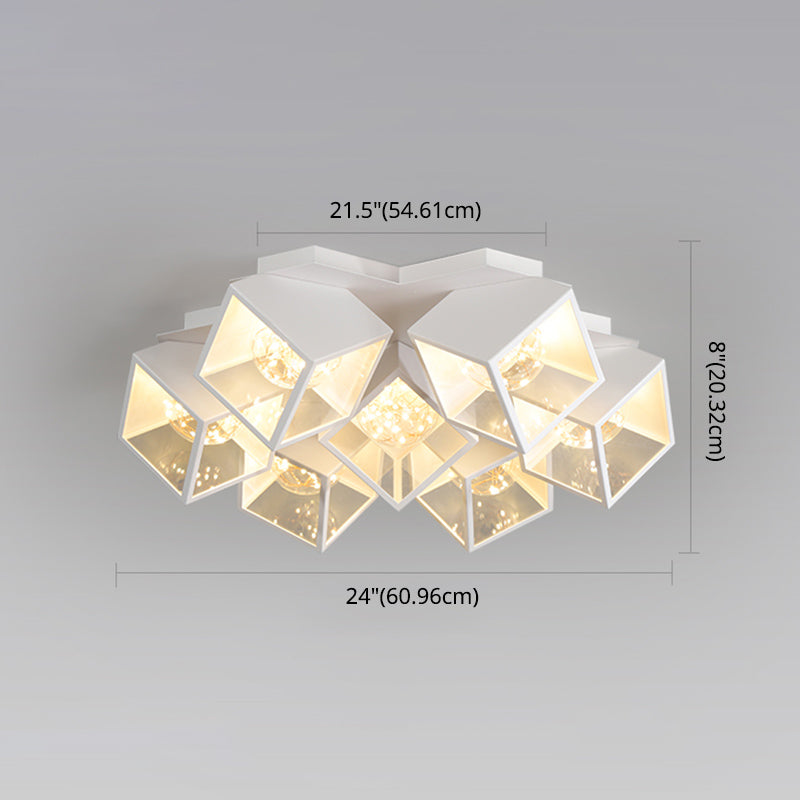 Metall + Acryl Quadrat Schatten Sternenhimmel Design Decke Licht Moderne Einfachheit Flush Montage Beleuchtung Halterung für Wohnzimmer