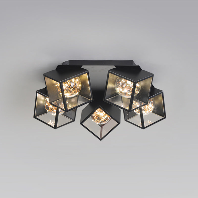 Metall + Acryl Quadrat Schatten Sternenhimmel Design Decke Licht Moderne Einfachheit Flush Montage Beleuchtung Halterung für Wohnzimmer