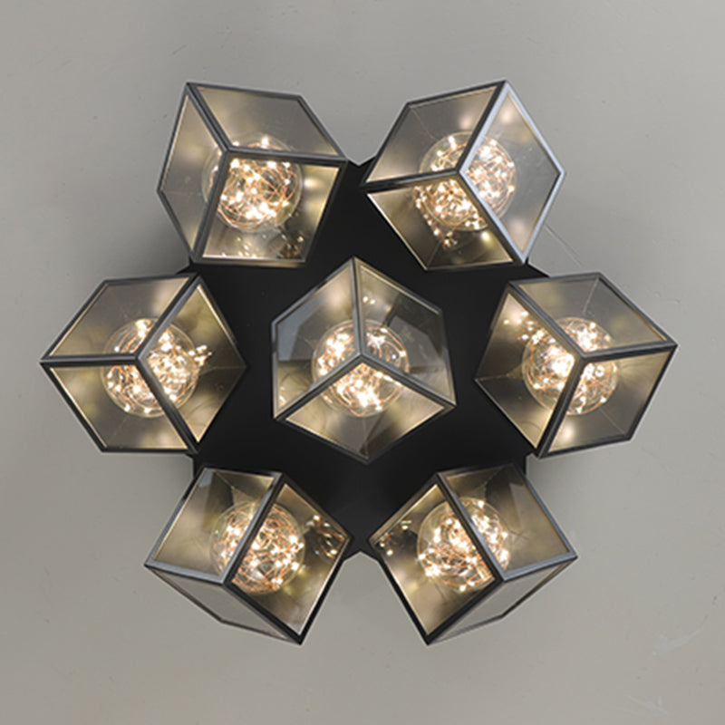 Metall + Acryl Quadrat Schatten Sternenhimmel Design Decke Licht Moderne Einfachheit Flush Montage Beleuchtung Halterung für Wohnzimmer