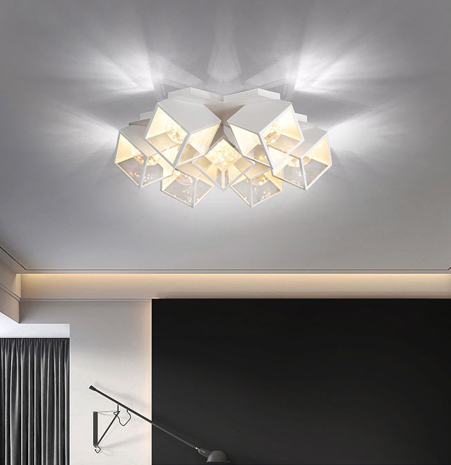 Metall + Acryl Quadrat Schatten Sternenhimmel Design Decke Licht Moderne Einfachheit Flush Montage Beleuchtung Halterung für Wohnzimmer