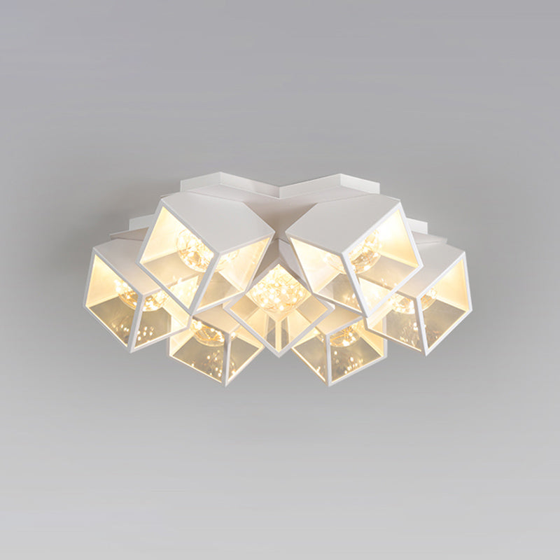 Metall + Acryl Quadrat Schatten Sternenhimmel Design Decke Licht Moderne Einfachheit Flush Montage Beleuchtung Halterung für Wohnzimmer